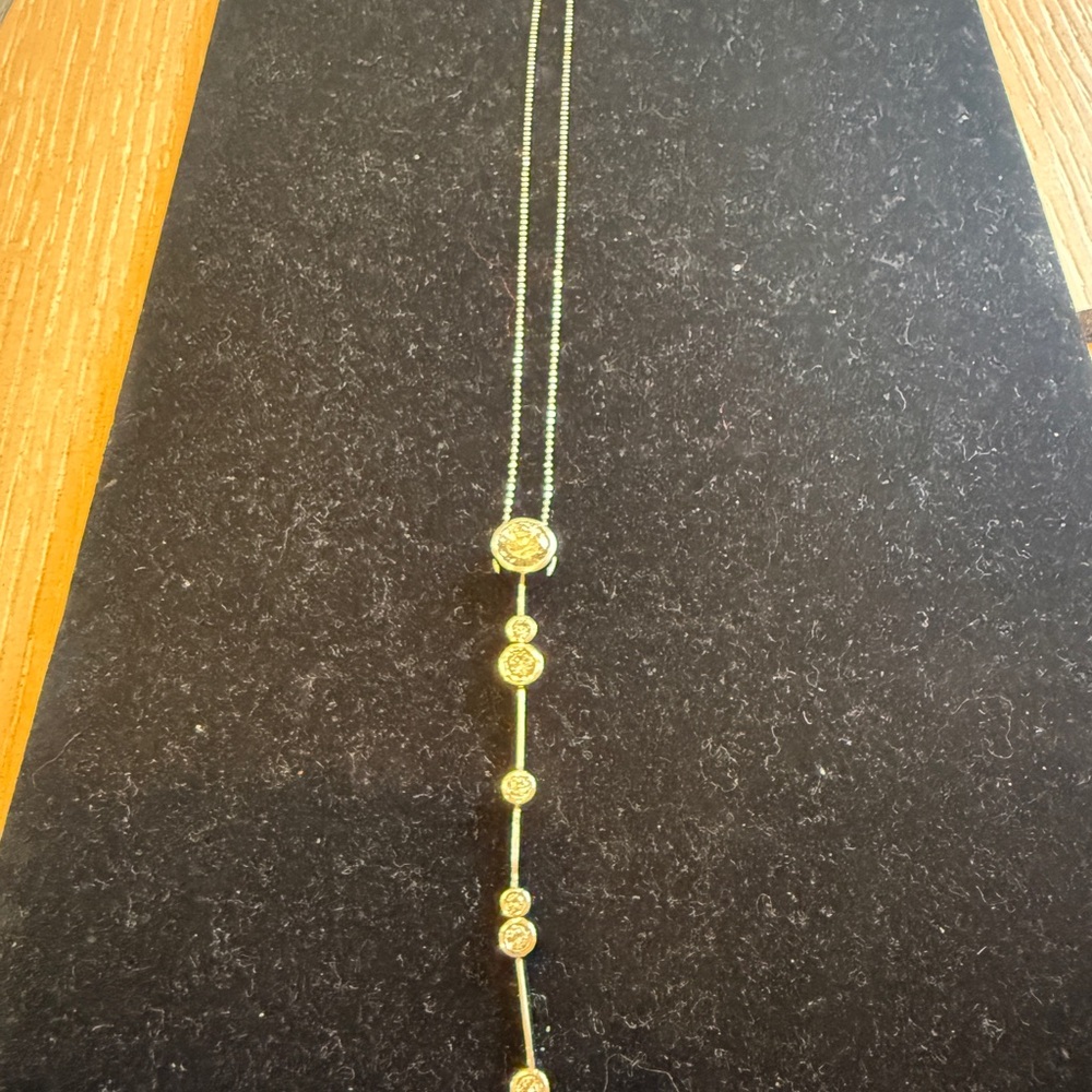 Delicate Sterling Silver Drop Necklace with CZ Stones